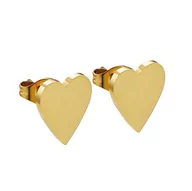 Kolczyki - KOLCZYKI serca STAL SZLACHETNA POZŁACANA - miniaturka - grafika 1