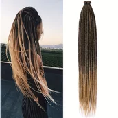 Pozostałe akcesoria fryzjerskie - TEMU 24-calowe sztuczne przedłużenia dredów 10 pasm hippie jednostronne dredy ombre blond 0.6 cm szerokości przedłużenia styl reggae crochet hair dla - miniaturka - grafika 1