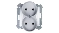 Gniazdka elektryczne - Kontakt Simon Simon 54 Gniazdo podwójne b/u 16A IP20 srebrny mat DG2MZ.01/43 WMDW-00200M-043 0001-00000-35760 [4349494] - miniaturka - grafika 1