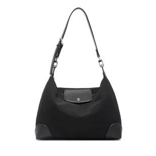 Miss Lulu Lekka torba hobo wielofunkcyjna torba na ramię z białym osprzętem i zdejmowanym paskiem na ramię (Czarny) - Torebki damskie - miniaturka - grafika 1