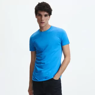 Koszulki męskie - Reserved T-shirt slim - Niebieski - grafika 1