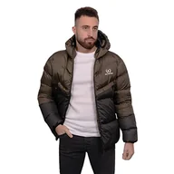 Kurtki męskie - Just Emporio Męska kurtka z kapturem dla dorosłych, Khaki/Czarna, Kaki/Czarny, S - miniaturka - grafika 1