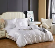 Pościel - Spod Igły I Nitki Pościel atłasowa z haftem 220x200 biała AT004 - miniaturka - grafika 1