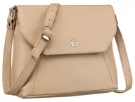 Torebki damskie - Skórzana torebka damska Rovicky miejska listonoszka crossbody z kieszeniami, beżowy - miniaturka - grafika 1