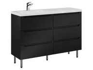 Szafki łazienkowe - Szafka Stojąca Z Umywalką ETH 120 cm S Lewa - Czarny Mat - miniaturka - grafika 1