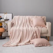 Koce - Koc 200 x 220 Mikrofibra Falbanka Ruffly Pudrowy - miniaturka - grafika 1