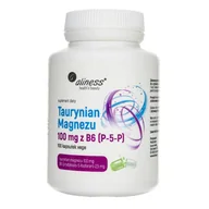 Witaminy i minerały dla sportowców - Taurynian Magnezu 100mg B6 ALINESS 100 kaps - miniaturka - grafika 1