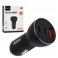 Ładowarki samochodowe - ŁADOWARKA SAMOCHODOWA 78W CZARNA 2xPD + USB SZYBKIE ŁADOWANIE - miniaturka - grafika 1