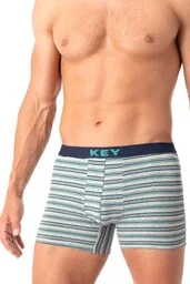 Bokserki męskie szare w paski z logowaną gumą MHX 322 Key - Majtki męskie - miniaturka - grafika 1