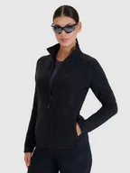 Bluzy damskie - Damski polar rozpinany bez kaptura 4F 4FWSS25TFLEF305- czarny - miniaturka - grafika 1