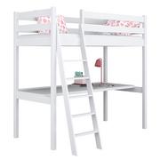 Łóżka - Drewniane łóżko na antresoli z biurkiem N03 biały 80x180 - miniaturka - grafika 1