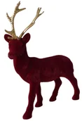 Ozdoby bożonarodzeniowe - Renifer welurowy, burgundowy, mały, 19x5,5x26,5 cm - miniaturka - grafika 1