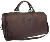 Torby podróżne - Hugo Boss Hugo Boss, Duffle, Synthetic Leather, Handbag, Weekend Bag, Dark Brown, 50 x 18 x 31 cm - miniaturka - grafika 1