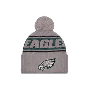 New Era Philadelphia Eagles NFL 2024 Sideline Sport Knit Szary Czapka z Pomponem - One-Size - Czapki damskie - miniaturka - grafika 1