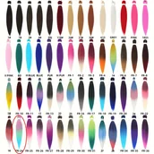 Pozostałe akcesoria fryzjerskie - TEMU 26-calowe przedziągnięte przedłużanie włosów z kanekalonu - ognioodporny, odporny na ciepło i łatwy do stylizacji, idealny do codziennego - miniaturka - grafika 1