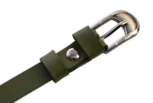 Pasek Damski Skórzany COMPLEX (PL) 15 mm SOCZYSTY ZIELONY Wąski - Paski - miniaturka - grafika 2