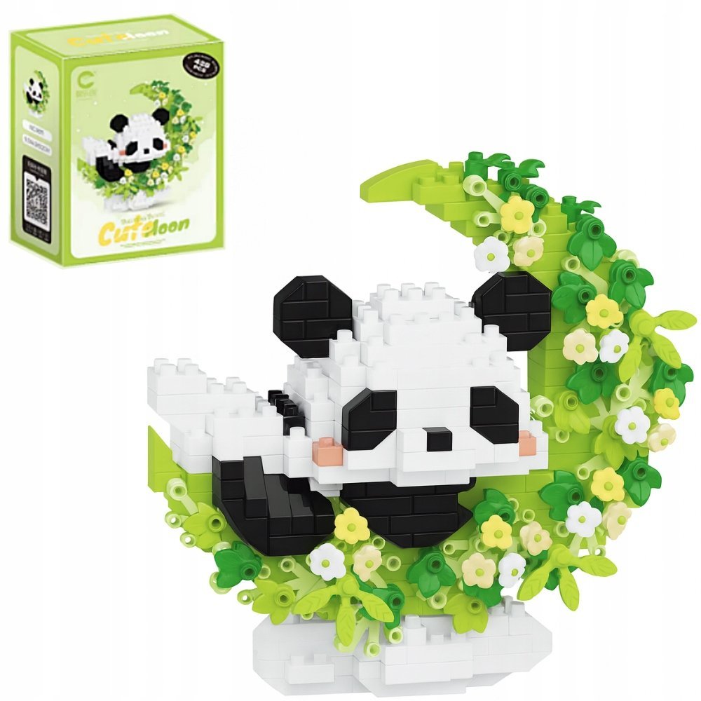 Klocki konstrukcyjne MINI 3D CuteMoon Zielony Panda Kolekcja Friends