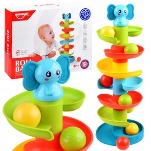 Piramidka Z Kuleczką Zakręcona Zjeżdżalnia Tor Dla Kulek Roll Ball - Zabawki sensoryczne - miniaturka - grafika 1