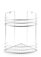 Półki łazienkowe - CARL WHITE Półka łazienkowa h30x19x19cm 2 poziomy trójkątna - miniaturka - grafika 1