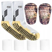 Piłka nożna - MAŁE OCHRANIACZE PIŁKARSKIE + SKARPETKI ANTYPOŚLIZGOWE 36-41 TAŚMY 18m - miniaturka - grafika 1