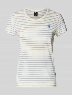T-shirt o kroju slim fit z wzorem w paski model ‘Stripe eyben’ - Koszulki i topy damskie - miniaturka - grafika 1