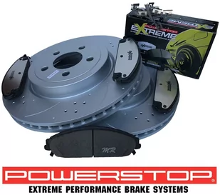 Przednie klocki EXTREME Z26 + WIERCONE NACINANE tarcze hamulcowe 345mm POWERSTOP XL Dodge Challenger - Tarcze hamulcowe - miniaturka - grafika 3