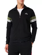Bluzy męskie - Kappa Męska bluza z logo Badax, czarna/khaki, S, czarny/Kaki, S - miniaturka - grafika 1
