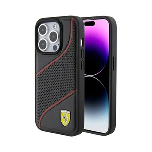 Ferrari FEHCP15LPWAK iPhone 15 Pro 6.1" czarny/black hardcase Perforated Waves Metal Logo - Etui i futerały do telefonów - miniaturka - grafika 9