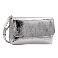 Torebki damskie - Gabor bags Elissa metaliczna torebka z klapką, srebrna, srebro, S - miniaturka - grafika 1