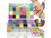 Zestawy biżuterii dla kobiet - Duży Zestaw Gumek Do Robienia Bransoletek Xxl 4400 Szt Na Prezent Diy - miniaturka - grafika 1