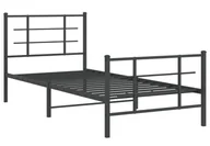 Łóżka - Czarne metalowe łóżko małżeńskie 100x200cm - Alester - miniaturka - grafika 1