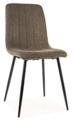 Krzesła - Krzesło tapicerowane ALAN BREGO czarny stelaż, OLIWKA 77 - miniaturka - grafika 1