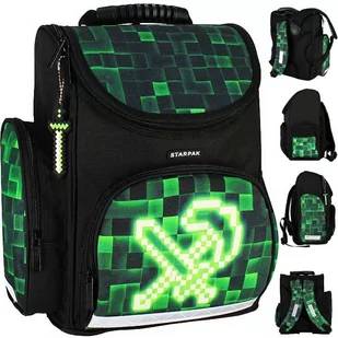 Starpak Tornister Szkolny Pixel Green 533138 - Plecaki szkolne i tornistry - miniaturka - grafika 1
