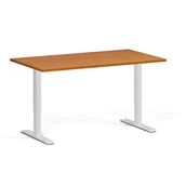 Biurka - Stół z regulacją wysokości, 1 silnik, 745 - 1235 mm, blat 1400 x 800 mm, podstawa biała, czereśnia - miniaturka - grafika 1