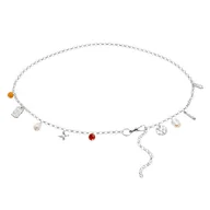 Paski - Srebrny pasek z zawieszkami i kamieniami RARE - miniaturka - grafika 1