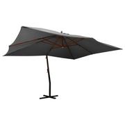 Parasole ogrodowe - Lumarko Wiszący parasol z drewnianym słupkiem, 400x300 cm, antracytowy - miniaturka - grafika 1