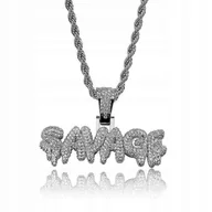 Wisiorki - Naszyjnik wisiorek chain savage srebrny streetwear prezent - miniaturka - grafika 1