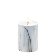 Świece - Świeca LED efekt marmuru 10 x 7,5 cm ciepły biały CORTINA - miniaturka - grafika 1