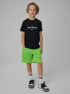 Spodnie i spodenki dla chłopców - 4F Spodenki sportowe szybkoschnące chłopięce - zielone 158/164 (12-14 lat) - miniaturka - grafika 1