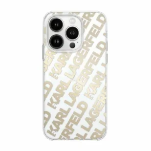 Etui Karl Lagerfeld IML Fullover Logo na iPhone 15 Pro - złote - Etui i futerały do telefonów - miniaturka - grafika 1