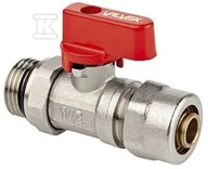 Zawory i kraniki - Zawór MINI PLUS z system doszczelnienia i złączką PEX/AL G1/2 x 16 czerwony - miniaturka - grafika 1