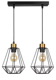 Candellux Primo lampa wisząca 2-punktowa czarna/złota 32-00224 - Lampy sufitowe - miniaturka - grafika 1
