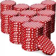 Pojemniki kuchenne - Metalowe wieczka do słoików Valsta 100 szt. 66mm "Czerwony Groszek" - miniaturka - grafika 1