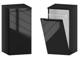 Słupek Łazienkowy ETH 35 cm K Lewy - Czarny Wysoki Połysk - Szafki łazienkowe - miniaturka - grafika 1