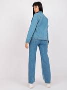 Kurtki damskie - Kurtka jeansowa jasny niebieski casual rękaw długi kieszenie guziki - miniaturka - grafika 1