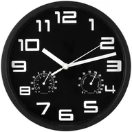 Zegary - Zegar ścienny EXCELLENT HOUSEWARE 25cm Czarny - miniaturka - grafika 1