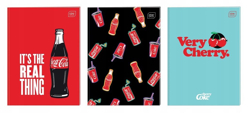 Zeszyt A4 kratka 32 kartki Coca-Cola Interdruk laminowana okładka