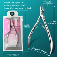 Pielęgnacja stóp - TEMU 1 szt. Srebrzysty nóżek do skórek ze stali nierdzewnej, narzędzie do usuwania skórek z paznokci i palców stóp, trymer do martwego naskórka i - miniaturka - grafika 1