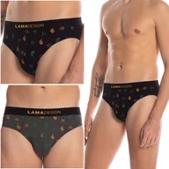 Majtki męskie - LAMA Slipy męskie bawełniane majtki 2-PAK - XL - miniaturka - grafika 1