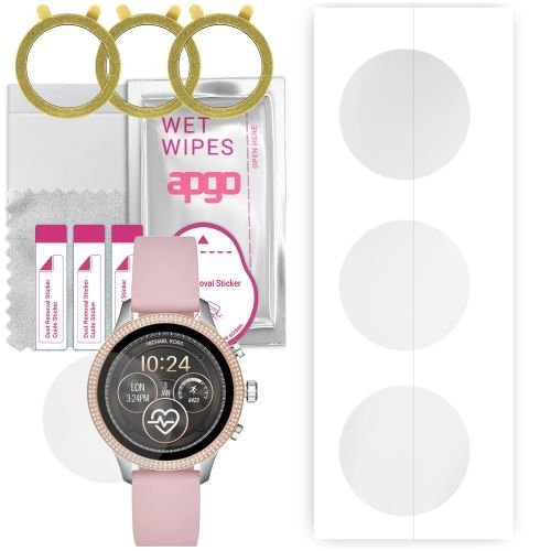 3x folia ochronna hydrożelowa do Michael Kors Runway - apgo Smartwatch Hydrogel Protection Ochrona na ekran smartwatcha